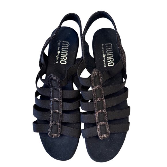 Munro Darian II Size 7.5 Narrow Black Leather Slingback Sandal Open Toe NWOB Wom - Picture 4 of 11